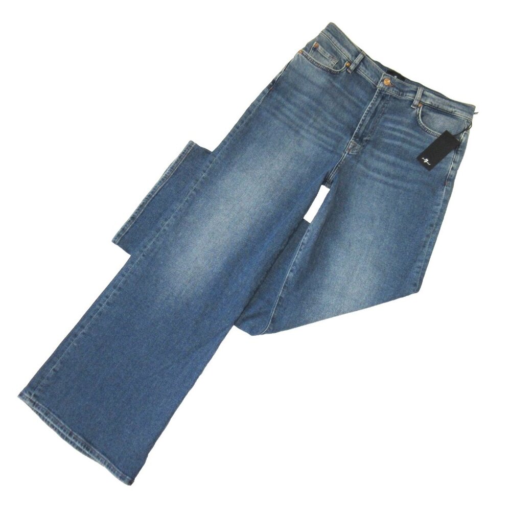 NWT 7 For All Mankind Luxe Vintage Ultra High Rise Jo in Sea Level Wide Jeans 32